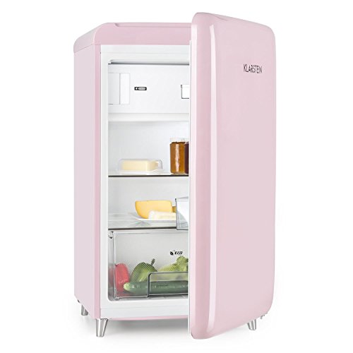 Klarstein PopArt Pink Kühl-Gefrierkombination Retro-Kühlschrank